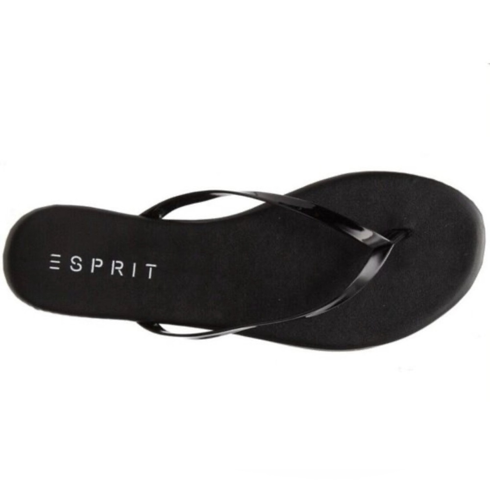 3/$30 - ESPRIT Women's Black Sandals Flip Flops (like new)